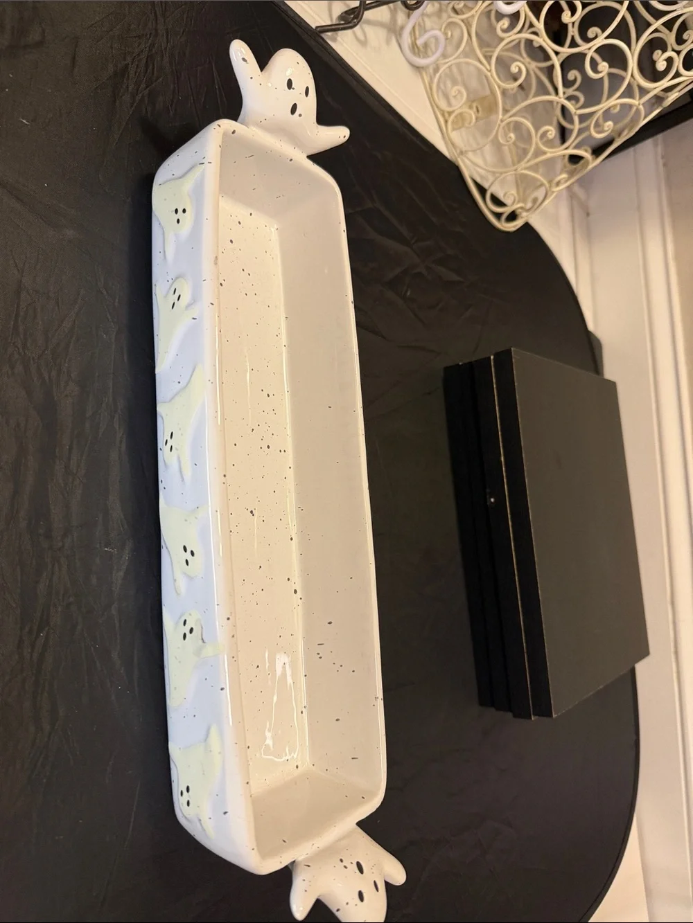 Mud Pie White Ghost Ceramic Vanity Tray - Happy Haunting